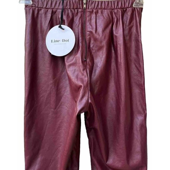 Line & Dot Women's Red Vegan Leather Juniper Lace up Corset Leggings Size S - Picture 12 of 15